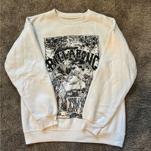Billabong White Crewneck Graphic Sweater